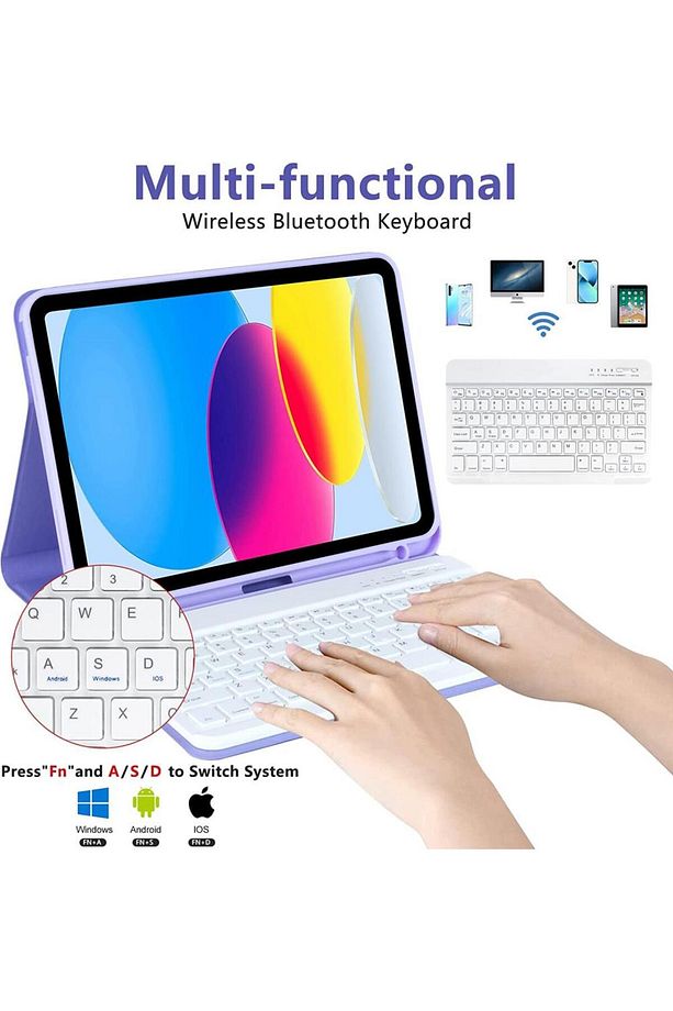 Apple iPad 9. Nesil 10.2" 2021 Kılıf Kablosuz Klavyeli Case Mobax A2602 A2603 A2604 A2605 - 2