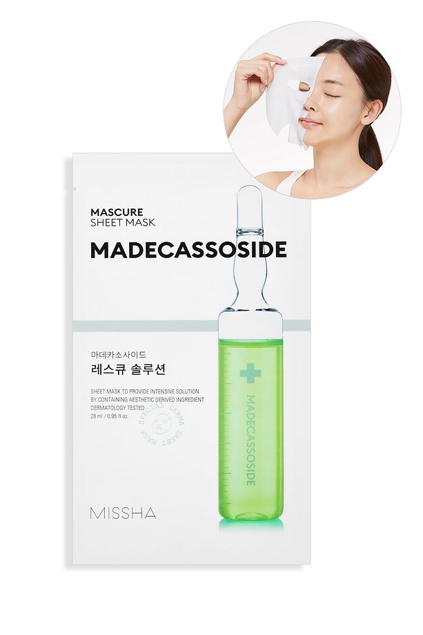 Hassas Ve Kuru Ciltler İçin Madecassoside İçerikli Yaprak Maske Mascure Rescue Solution Sheet Mask - 1