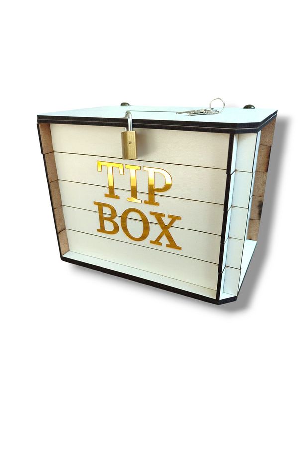 Kumbara - Parabox Ahşap Tip Box (BEYAZ) - 3