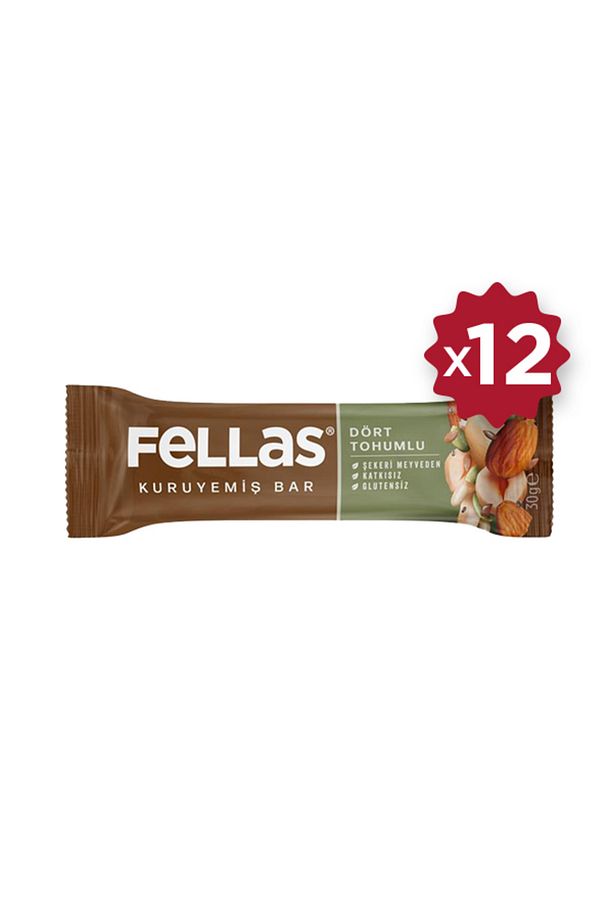 Dört Tohumlu Kuruyemiş Bar 30 gr X 12 Adet - 3