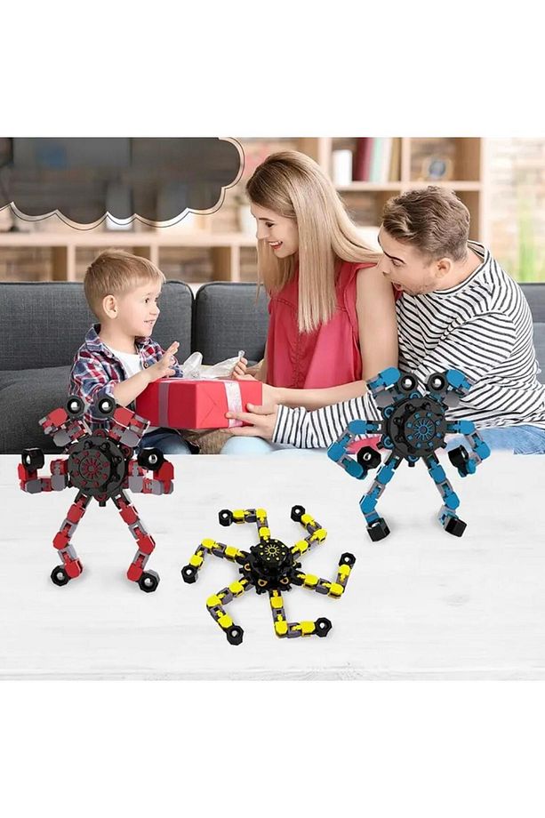 Örümcek Çark Fidget Spinner Stres Çarkı Zincir Robot Eğitici Oyuncak - 5