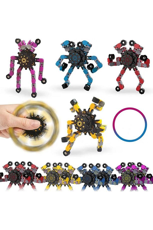 Örümcek Çark Fidget Spinner Stres Çarkı Zincir Robot Eğitici Oyuncak - 9