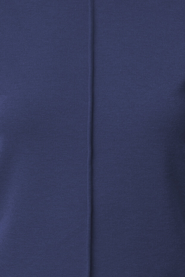 İndigo Viskoz/Yumuşak Kumaş Fitted/Vücuda Oturan Esnek Örme Bluz TWOSS24BZ00432 - 4