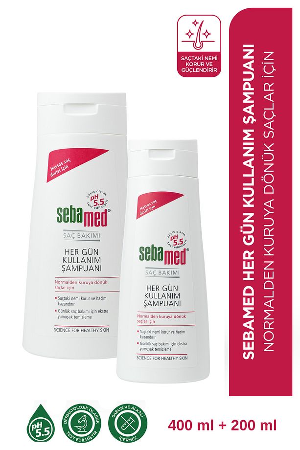 Besleyici ve Onarıcılı Normal ve Kuru Saç Tipine Uygun Her gün Kullanım Şampuan 400 ml - 200 ml Set - 1