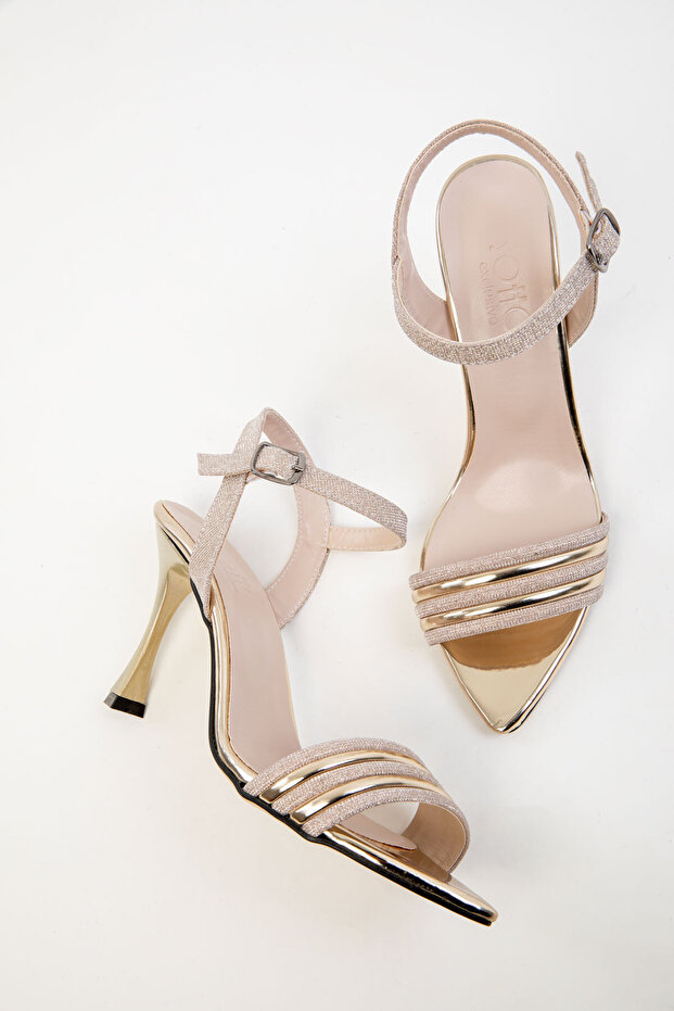 Arany, klasszikus női sarkú cipő 20291 - 1