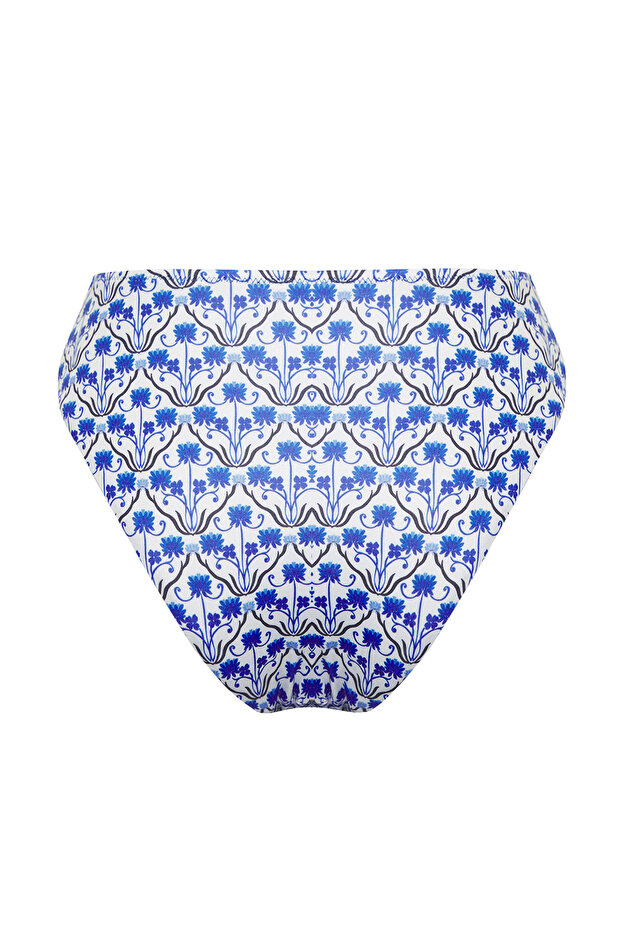 Çiçek Desenli Düğümlü Regular Yüksek Bel Bikini Altı TBESS24BA00003 - 6