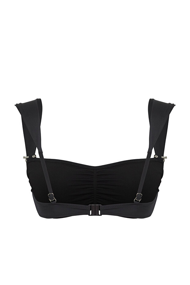 Siyah Aksesuarlı Bralette Kaplı Bikini Üstü TBESS25BU00036 - 6