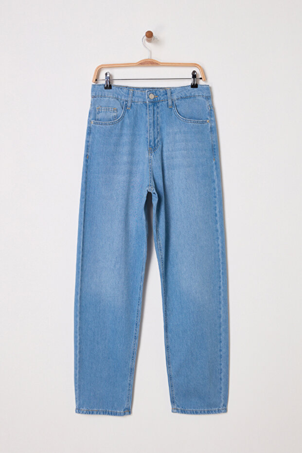 Açık Mavi Erkek Baggy Fit Jeans Kot Pantolon TMNSS25JE00004 - 6