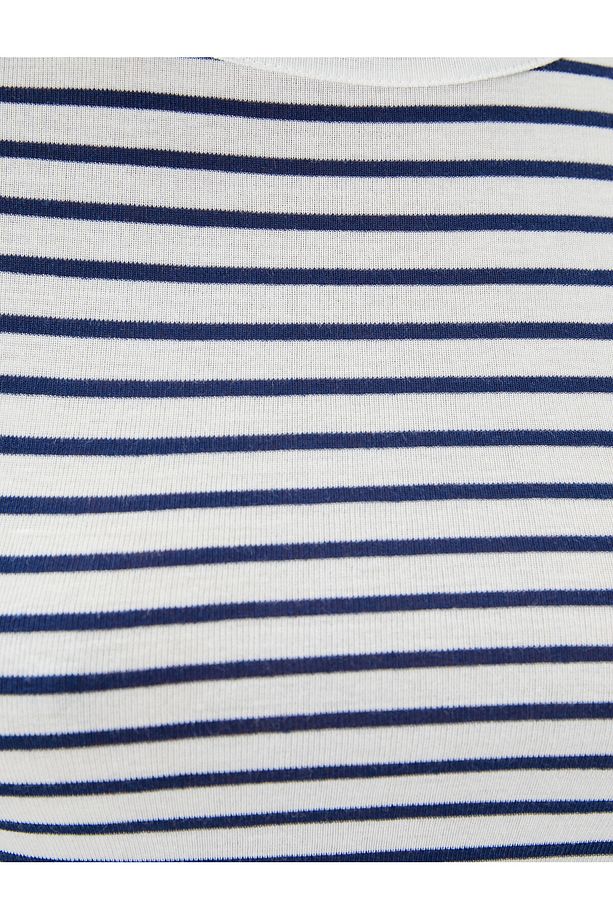 Crop Tişört Kısa Kollu Bisiklet Yaka Slim Fit - 6