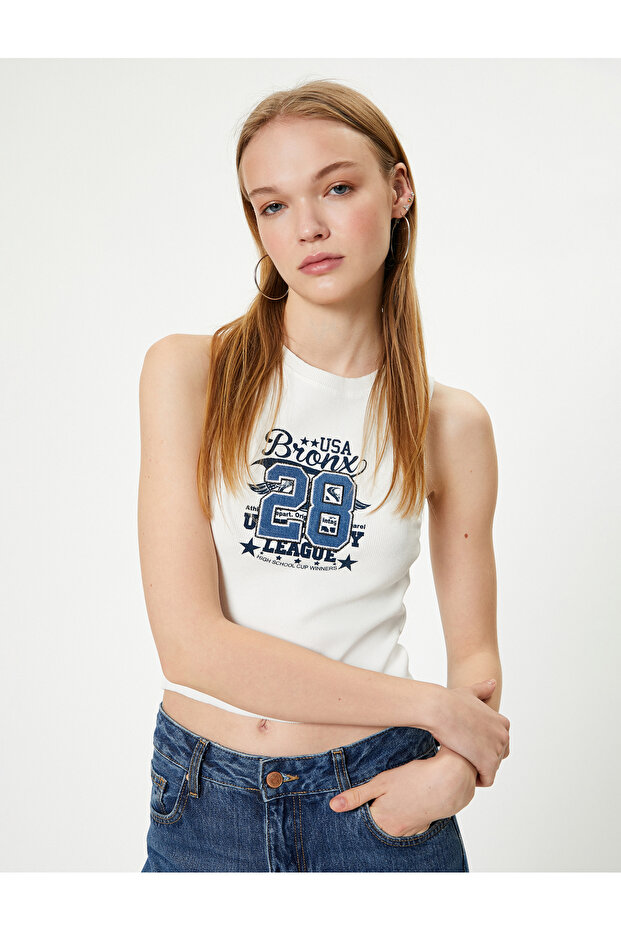Printed Undershirt Crew Neck Cotton - 1