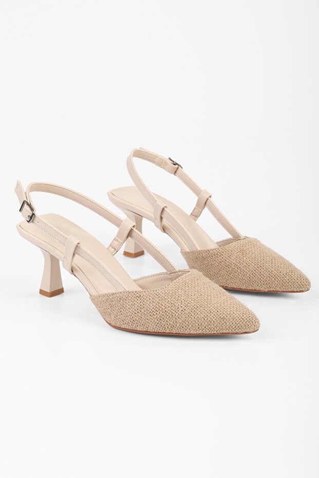 Women's Straw Skin Straw Heeled Stiletto