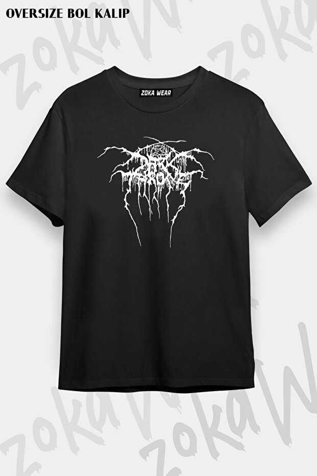 تي شيرت مطبوع بتصميم خاص من Darkthrone مقاس كبير للجنسين