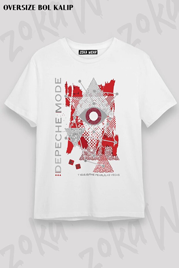Unisex Oversize Fit Depeche Mode V3 Design Printed Tshirt