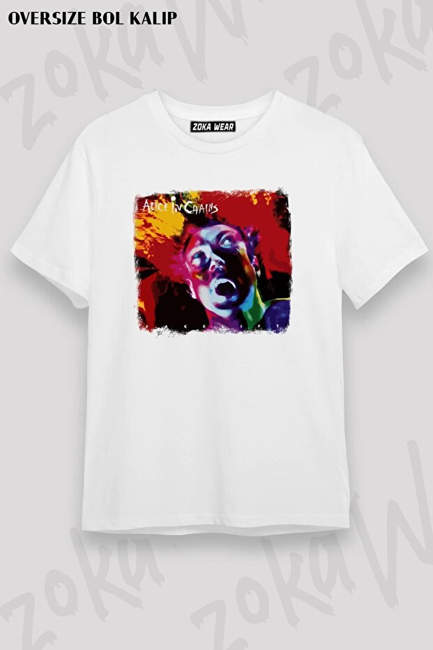 Unisex Oversize Fit Alice in Chains Design Printed Tshirt