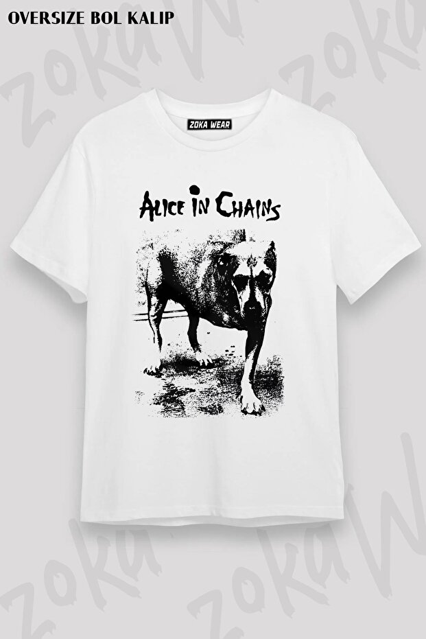 تيشيرت مطبوع بتصميم Alice In Chains 4 مقاس كبير للجنسين