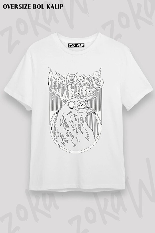 Unisex Oversize Mold Motionless in White Design Printed Tshirt