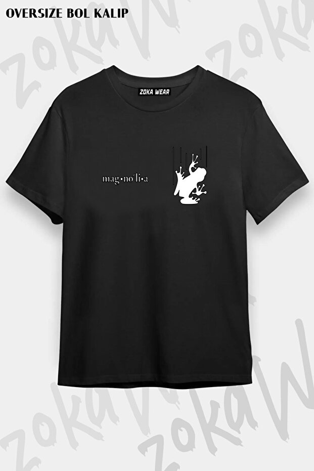 تيشيرت مطبوع بتصميم ضفدع Magnolia (أبيض) مقاس كبير للجنسين