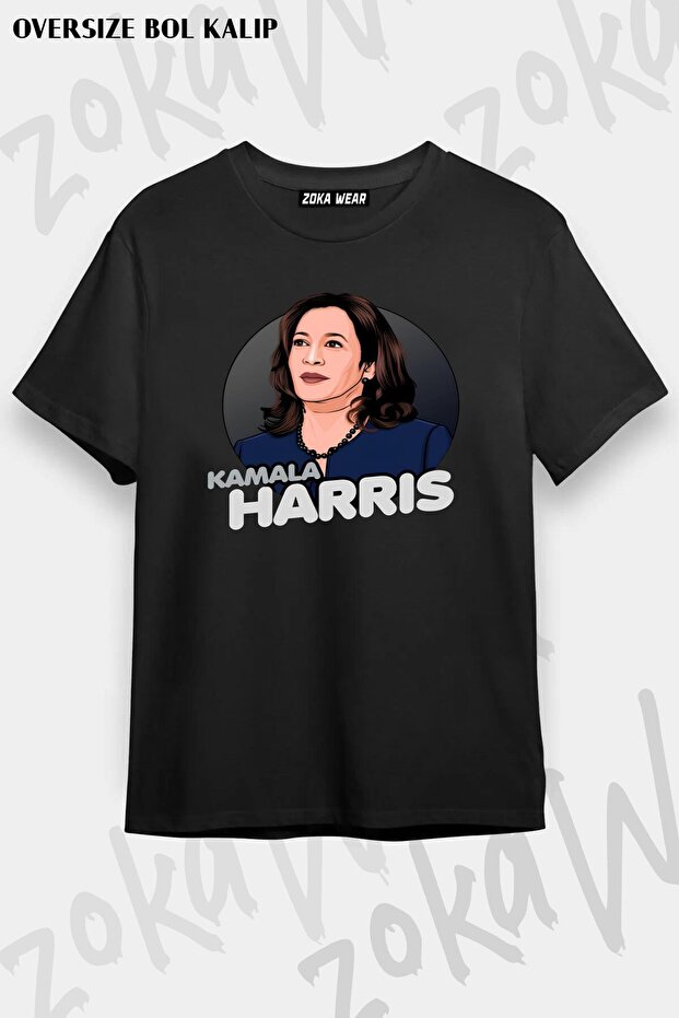 تيشيرت مطبوع بتصميم KAMALA HARRIS SUPERHERO مقاس كبير للجنسين