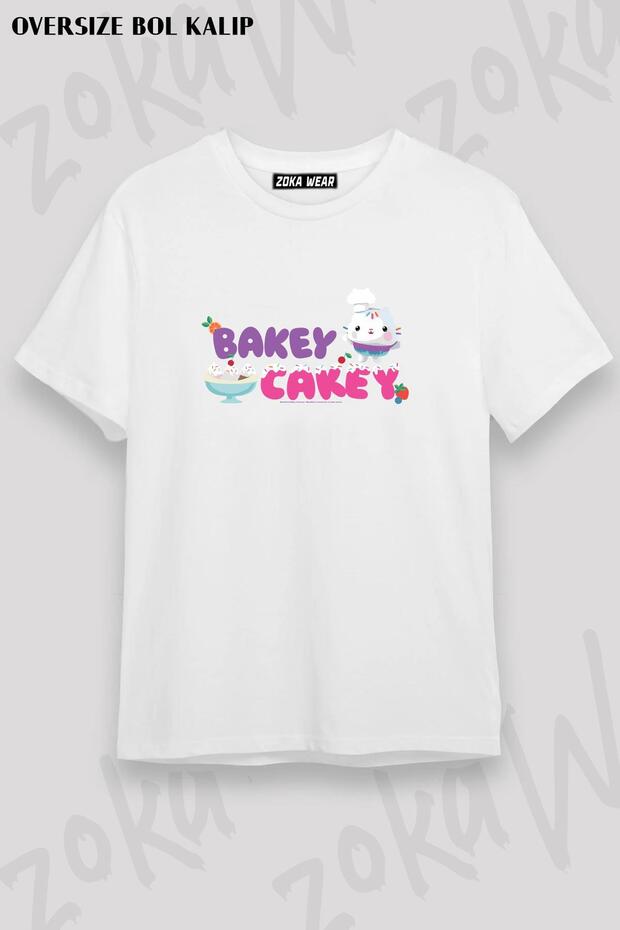Unisex Oversize Fit Gabby's Dollhouse Cakey Design Printed Tshirt