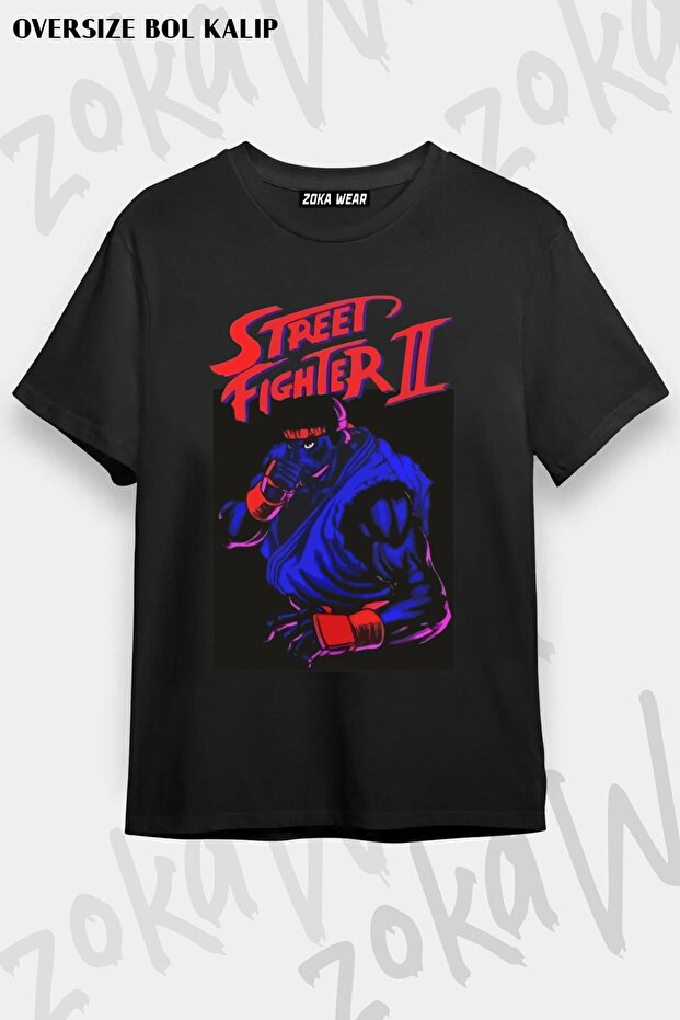 Unisex Oversize Fit Street Fighter 2 Design Printed Tshirt
