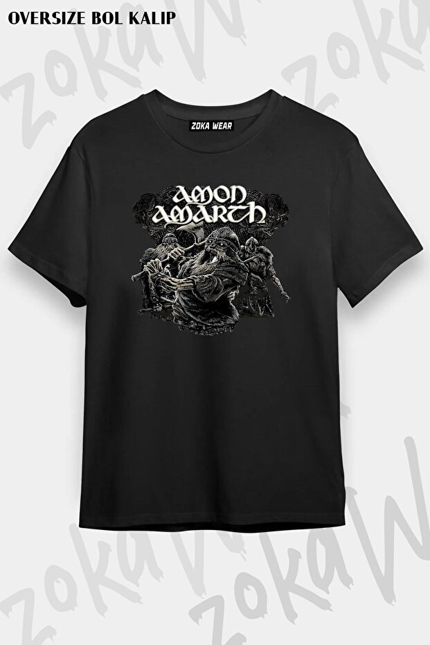 تيشيرت مطبوع بتصميم Amon Amarth2 مقاس كبير للجنسين