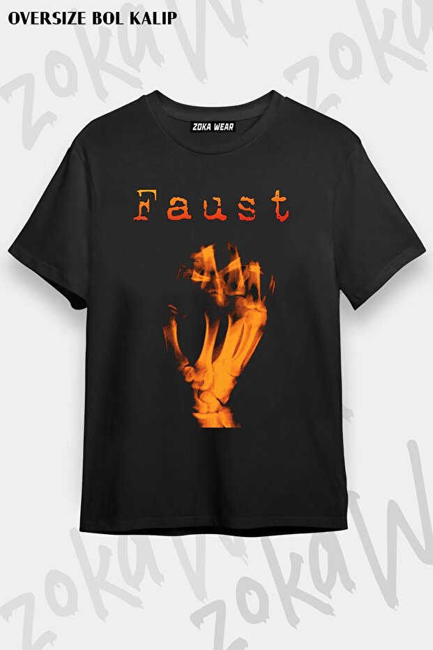 Unisex Oversize Molded Faust Krautrock Band Design Printed Tshirt