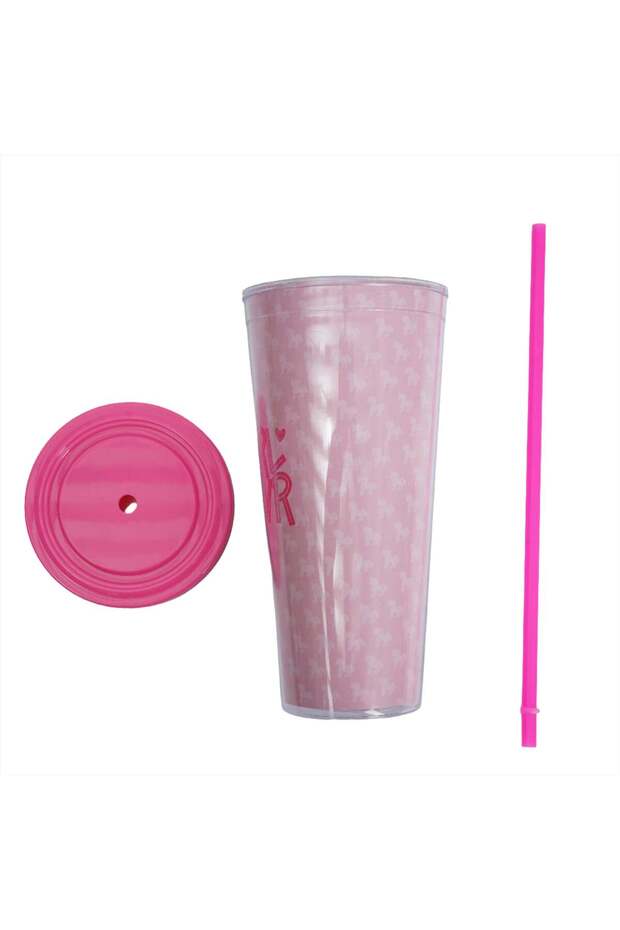 Pink 650ml patterned Sippy cup - 3