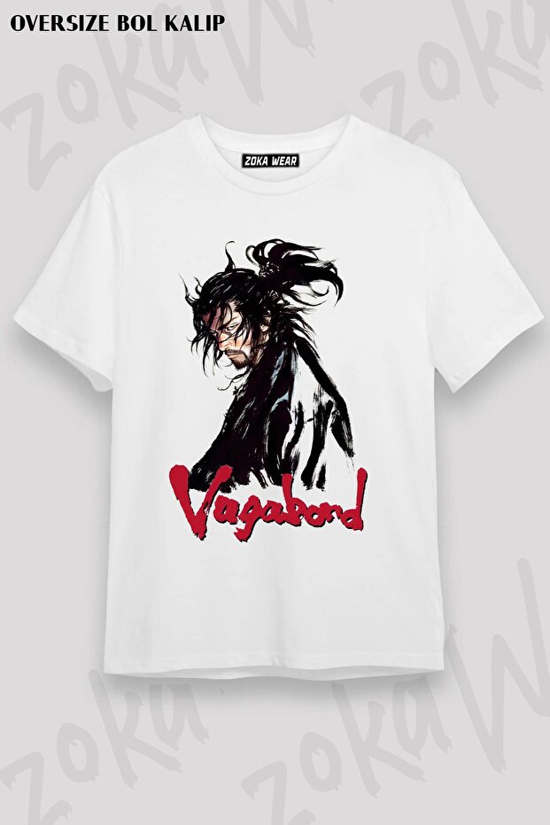تي شيرت مطبوع بتصميم Vagabond مقاس كبير للجنسين