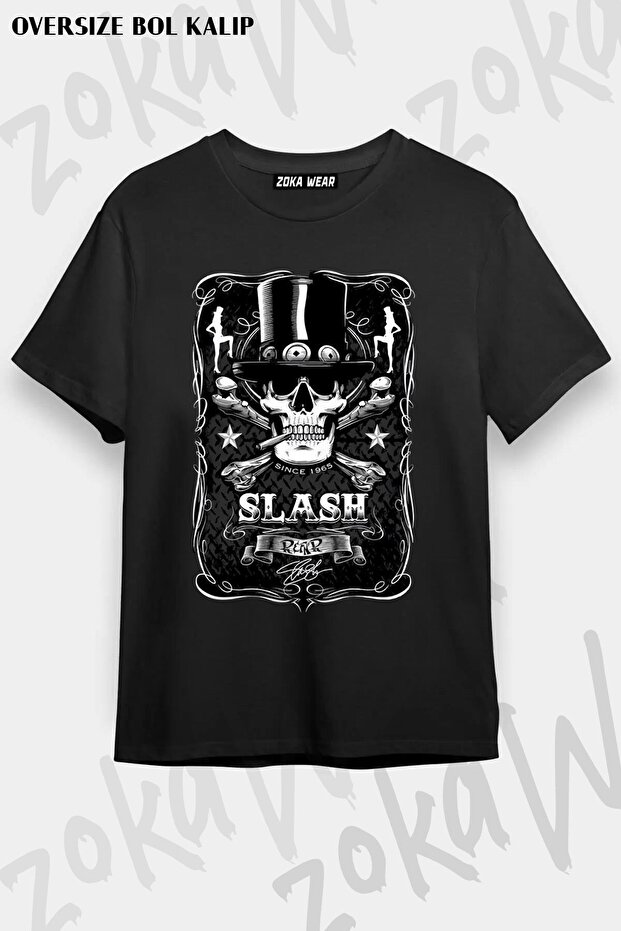 تيشيرت مطبوع بتصميم Slash2 مقاس كبير للجنسين