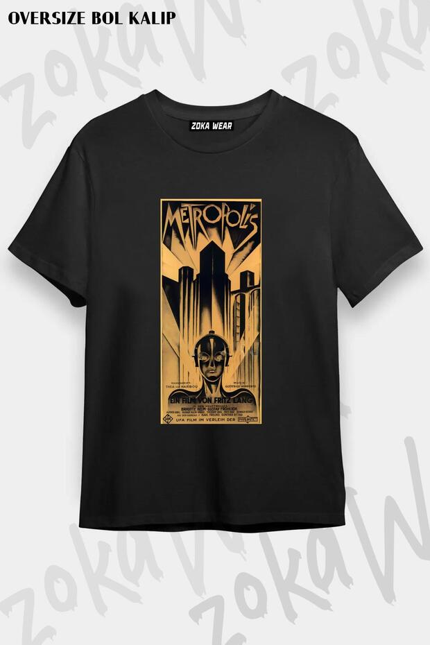 Fritz Lang's Metropolis Style Unisex Oversize Design Printed T-Shirt