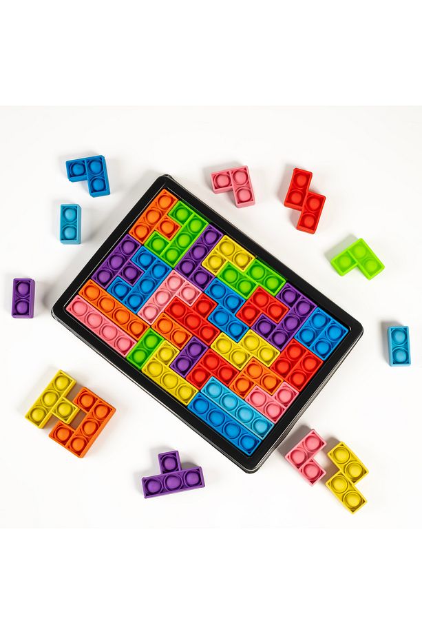 Popitli Puzzle Tetris Oyuncak 3d Tetris Ve Tasarım 26 Parça Yapı Taşları Duyusal Eğitici Oyuncak - 2