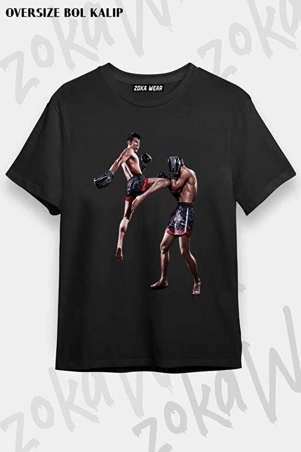 Unisex Oversize Fit Muay Thai V2 Design Printed Tshirt