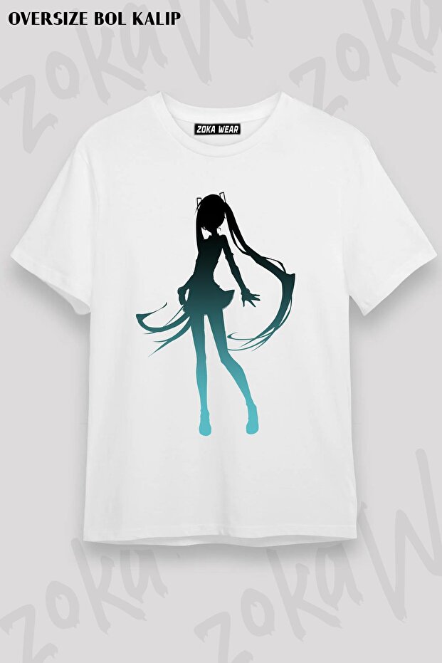 Hatsune Miku V4 Shadow Printed Unisex Oversize Tshirt