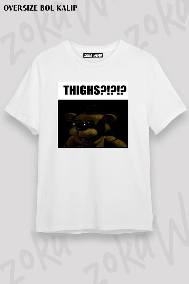 Unisex Oversize Fnaf Golden Freddy Thighs Printed Tshirt