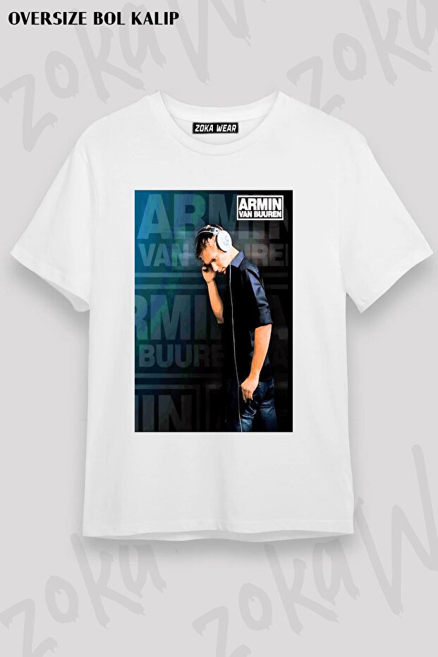 تيشيرت مطبوع بتصميم كبير الحجم للجنسين من Armin Van Buuren v2