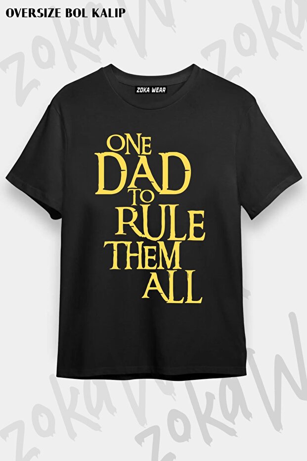 Unisex Oversize - One Dad Fantasy Design Printed T-Shirt