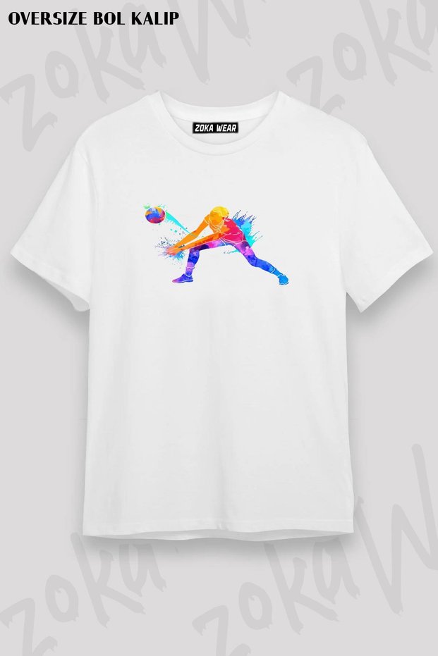 Unisex Oversize Die Volleyball Volleyball Player Sports Design Printed Tshirt