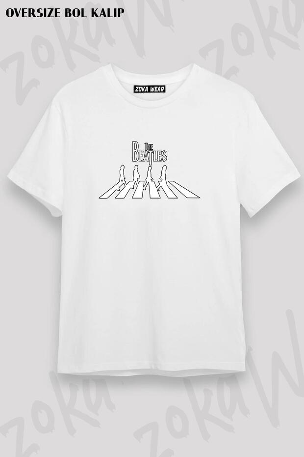 Unisex Oversize Fit the Beatles Design Printed Tshirt