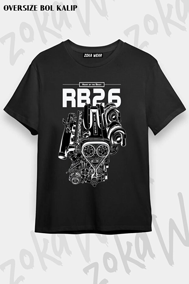 تيشيرت مطبوع بتصميم RB26DETT Engine وSkyline GTR للجنسين