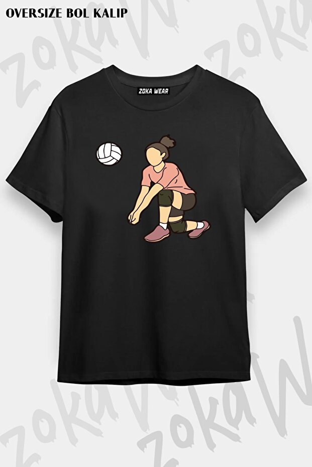 Unisex Oversize Die Volleyball V4 Design Printed Tshirt