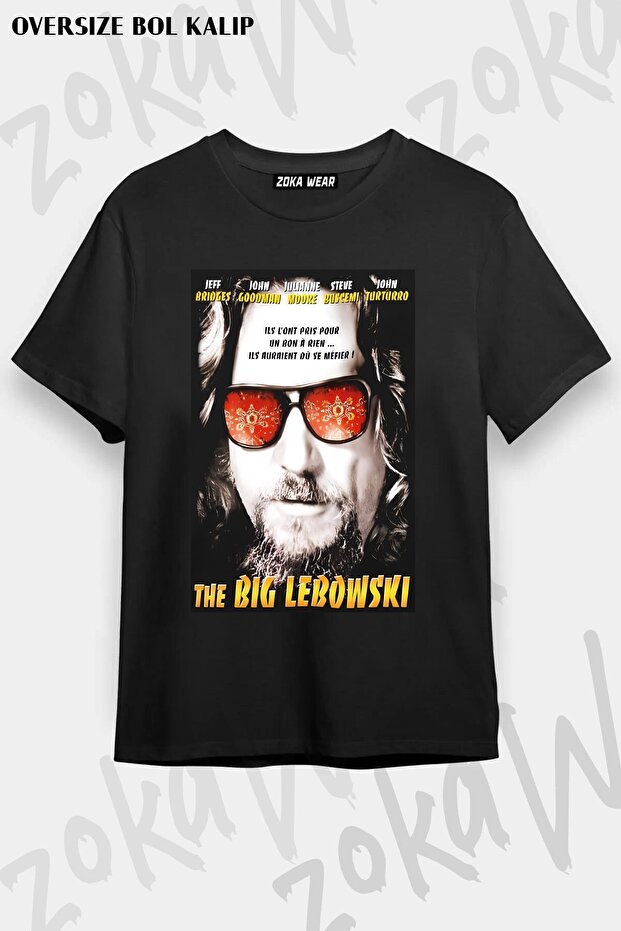 تيشيرت مطبوع بتصميم Lebowski3 كبير الحجم للجنسين