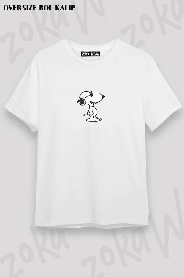 Unisex Oversize Mold Snoopy Design Printed Tshirt