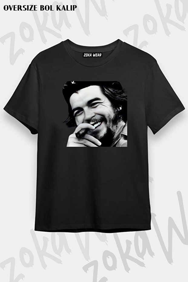 Unisex Oversize Fit Che Guevara V4 Design Printed Tshirt