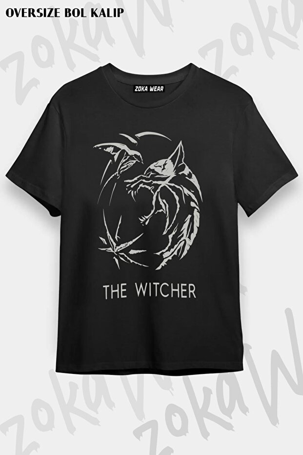 Unisex Oversize Fit Silverink Logo Series Witcher Design Printed Tshirt