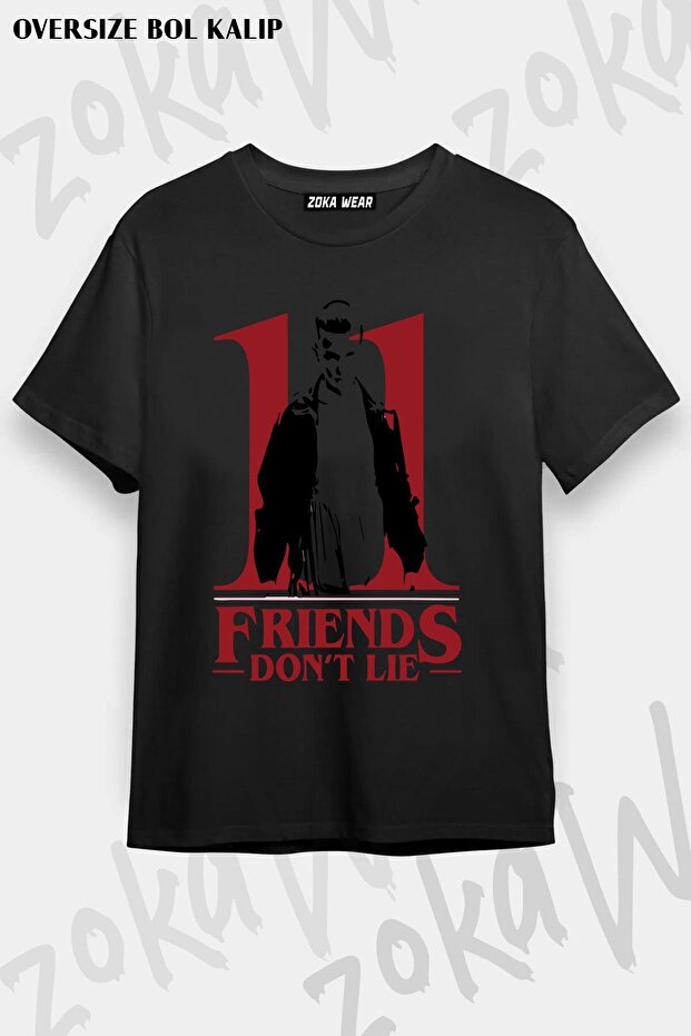 Unisex Oversize Fit Eleven V2 Stranger Things Design Printed Tshirt