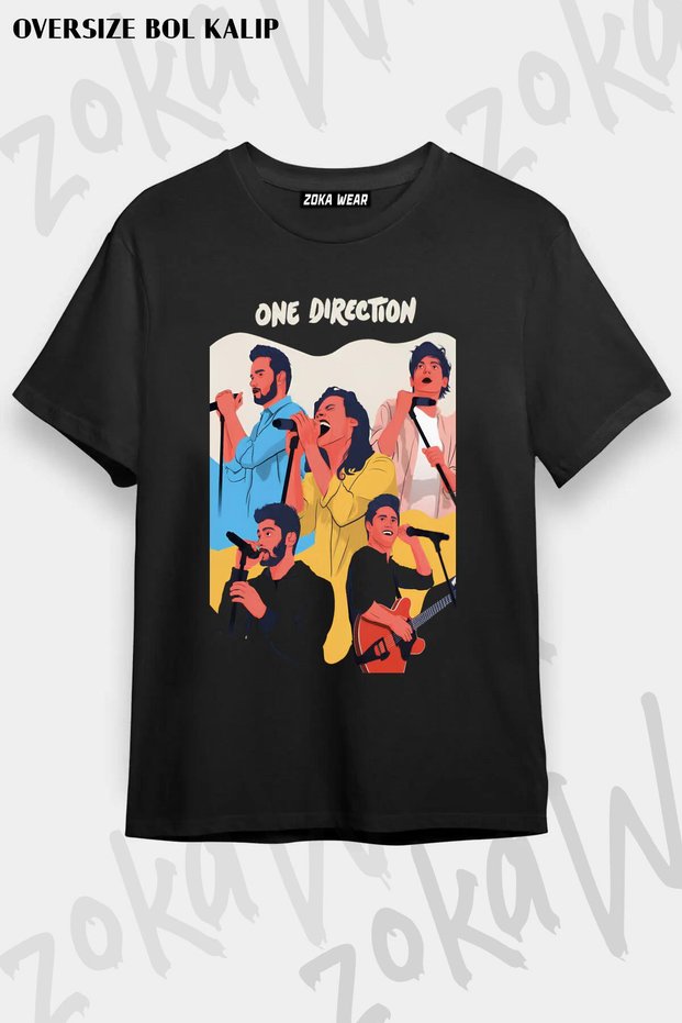 Unisex Oversize Fit One Direction 4 Design Printed Tshirt