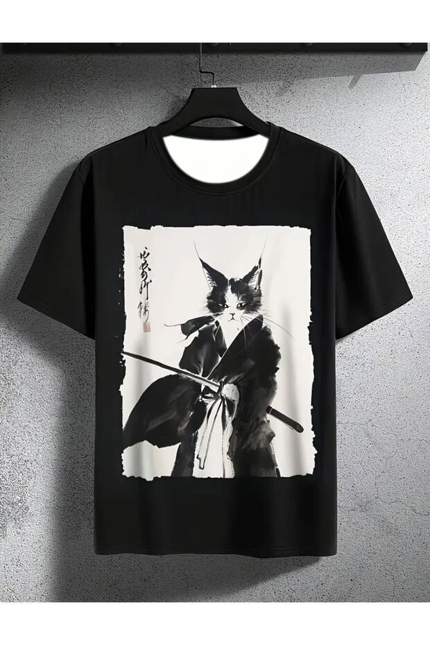 Samurai Cat Casual Relaxed Fit T-Shirt