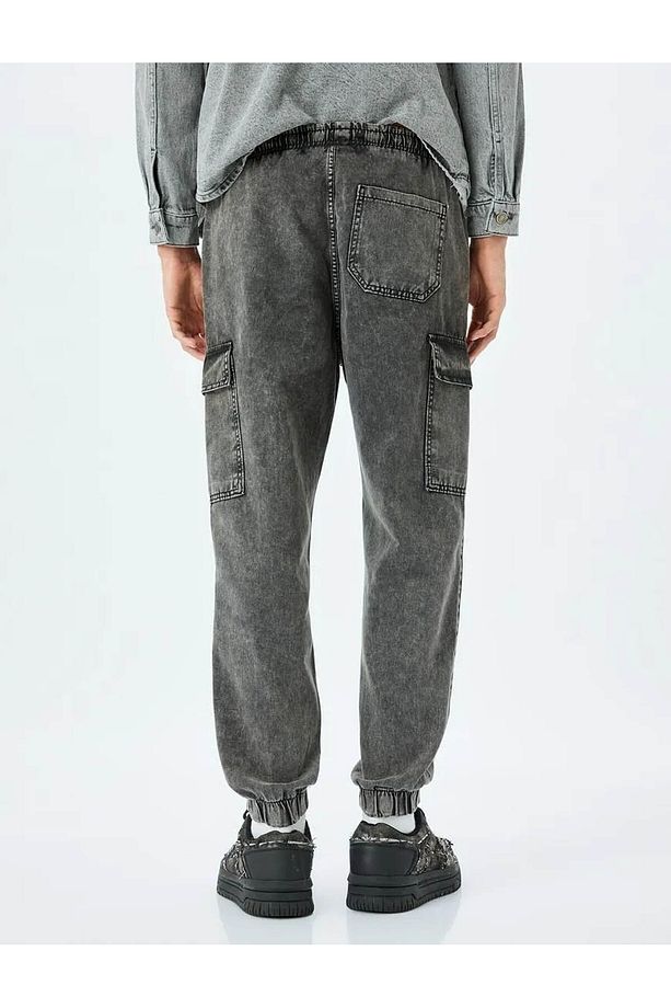 Oversize Kargo Cep Detaylı Pamuklu Jogger Kot Pantolon - 4
