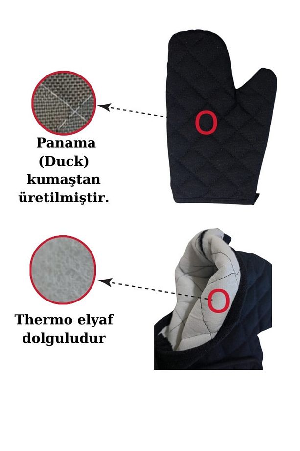 Fırın Eldiveni Ve Tutacak Takımı - 2Eldiven- 2 Tutacak) - Yanmaz Ve Isıya Dayanıklı - 8