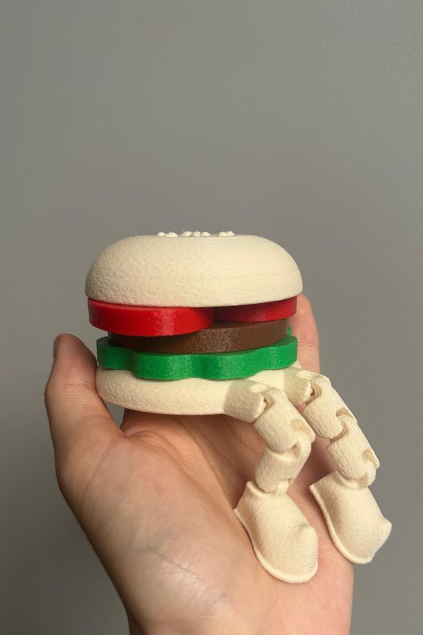 Sevimli Hamburger Patates Pizza Biblo Seti 3lü, Fast Food Mutfak Dekorasyonu 8cm - 3